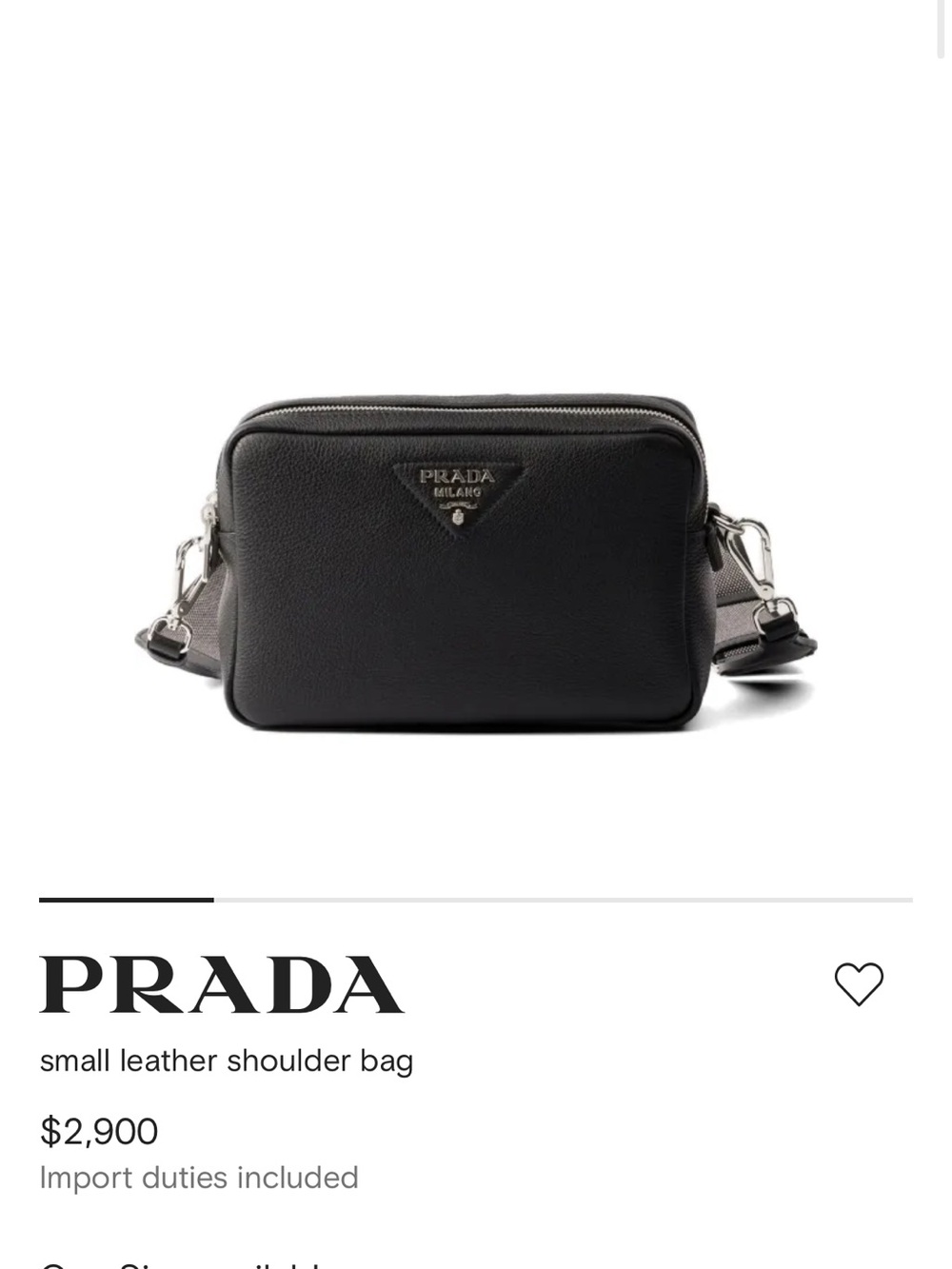 Prada Double Zip Leather Crossbody - 2 Straps
